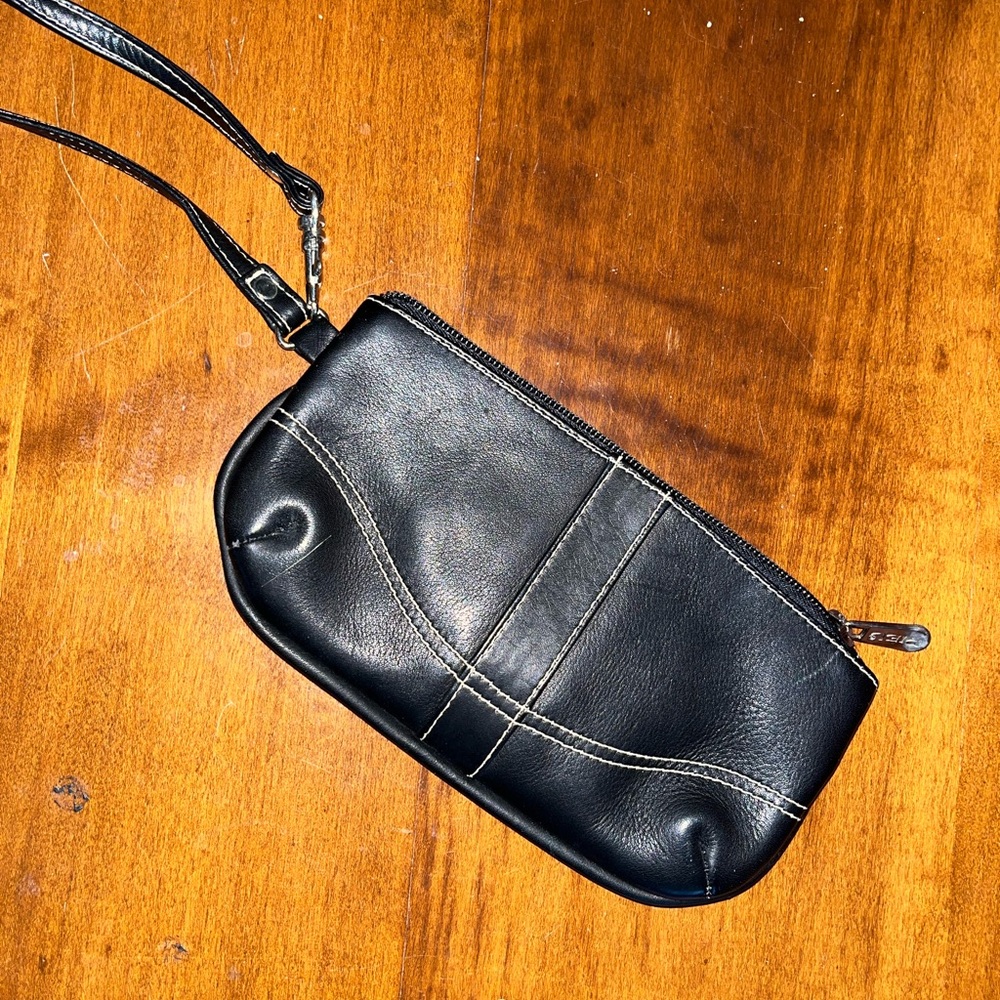 PIEL LEATHER WRISTLET BLACK